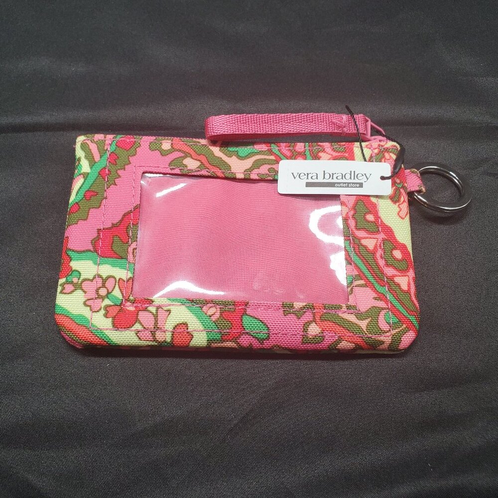 BN Vera Bradley Women's Outlet Lighten Up Zip ID Case- Capri Pink